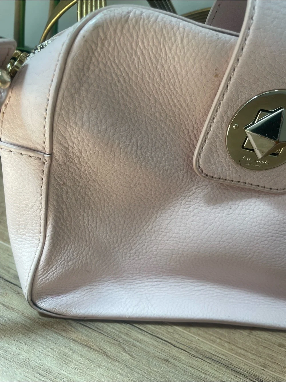 Kate Spade Light Pink Leather Crossbody Bag with Gold Star Turn-Lock